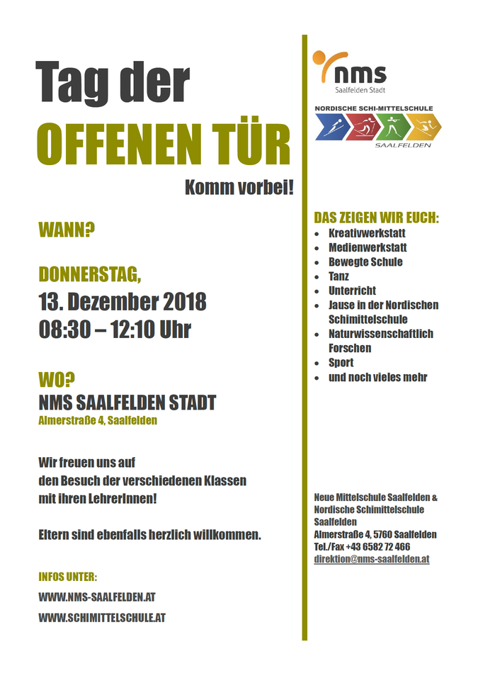 tag der offenen tür plakat 2018